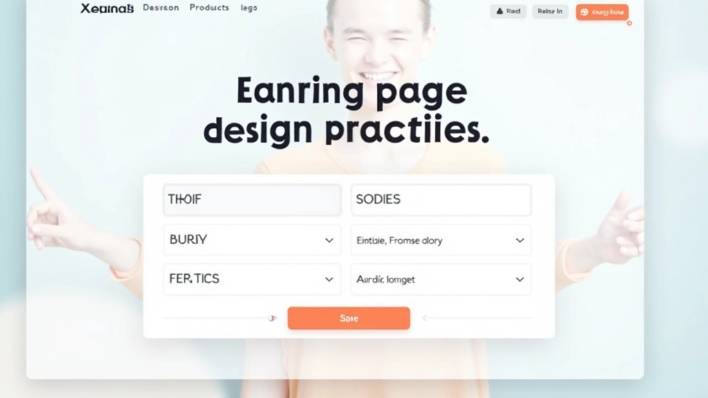 Landing page showing clear visual hierarchy with prominent headline, smaller subtext, and distinctive call-to-action button in contrasting color