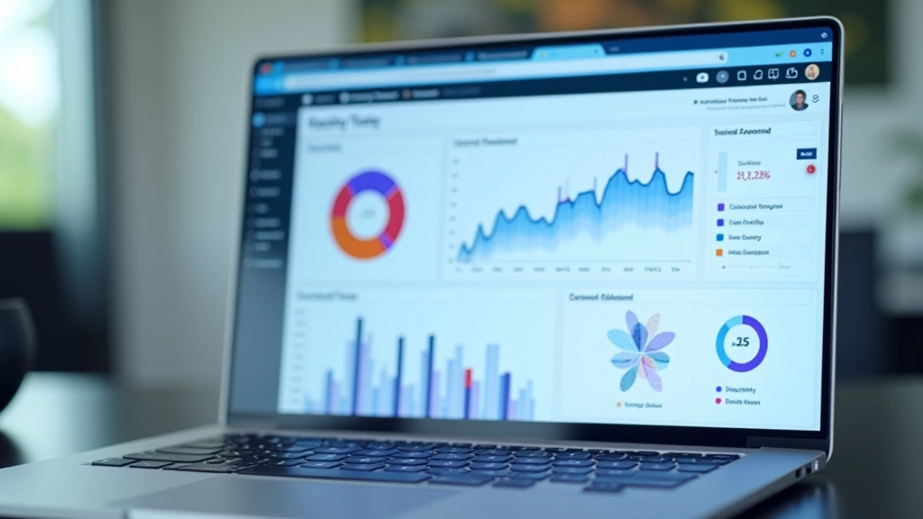 Analytics dashboard showing conversion metrics, scroll depth tracking, and A/B test results comparison