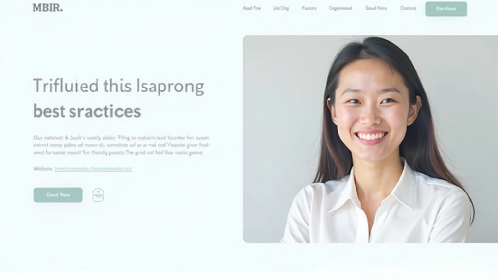 Modern landing page hero section with large headline, supporting image, and clear value proposition text