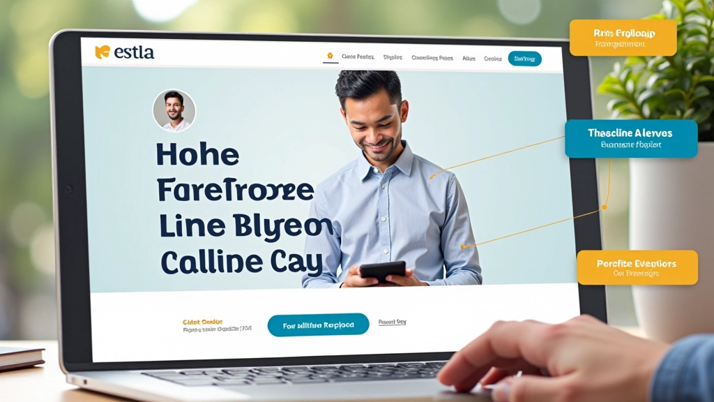 Annotated hero section showing the three-element framework with anchor headline, support elements, and action button labeled